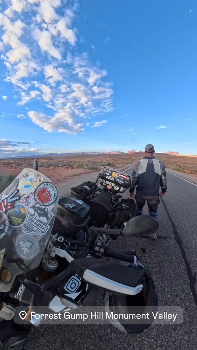 I think this is pretty fitting for my first time back in Arizona after 839 days. One more and I’ll be home. #aroundtheworld #adventure #solotravel #motorcycleadventure #homelessyouth #forrestgump
